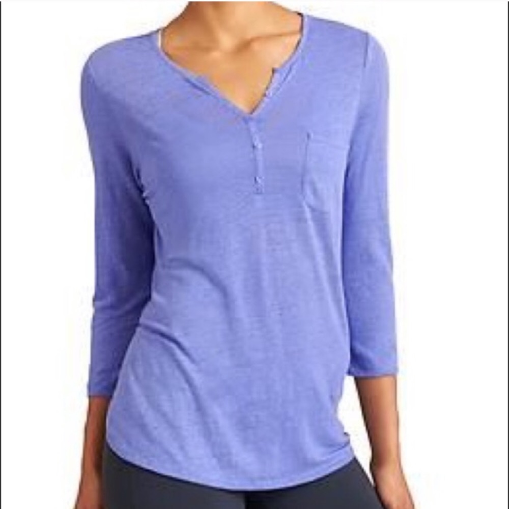 Athleta Purple Linen Knit Shirt